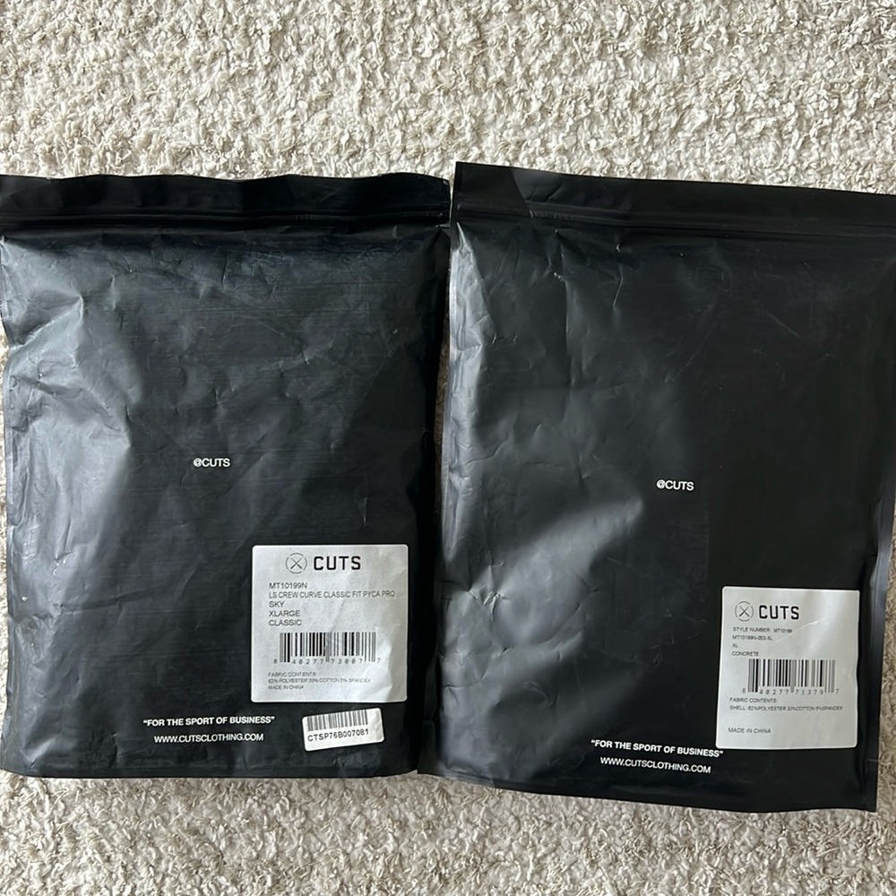 Cuts AO Long Sleeve Curve-Hem Tee Two Pack Never Opened